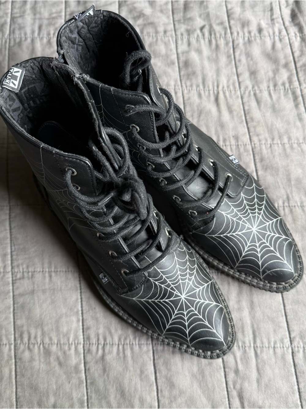 T.U.K Black Spiderweb Glow Creeper Boot - Picture 2 of 4